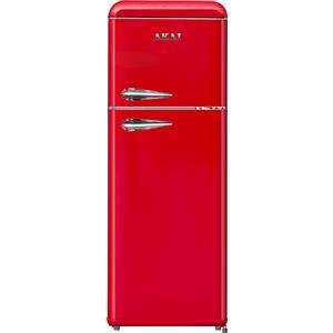 Akai Frigorifero Doppia Porta Vintage Rosso 240 Litri Classe E Raffreddamento Statico