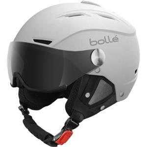 bollé Backline Visor Soft, Casco da Sci Unisex Adulto, Nero/Argento, 56-58 cm