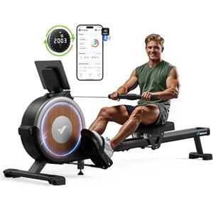 MERACH Vogatore Automatico Aggiornato, vogatore Magnetico Ecologico per Casa con 16 Livelli di Resistenza, Capacità di Carico 160 kg, Dispositivo Fitness Verde
