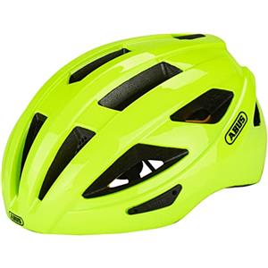 ABUS Macator MIPS - casco da bici per principianti con visiera adatto a chi porta il codino uomo e donna giallo, taglia L