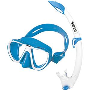 SEAC Bella Color Kit Maschera e Boccaglio Snorkeling Unisex Bambini Blu Chiaro Taglia Unica