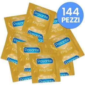 Pasante King Size - Preservativi Extra-Large 144 pz, Larghezza 60 mm, Lunghezza 205 mm, Lubrificati