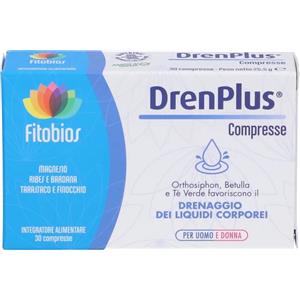 Fitobios Drenplus - Integratore Alimentare Drenante e Depurativo con Magnesio e Potassio, 30 Compresse