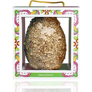 Aromataste Uovo di Pasqua Artigianale Cioccolato Bianco Nocciole Tonda Giffoni | Nocciole Salate | Confezione Regalo | 300 g