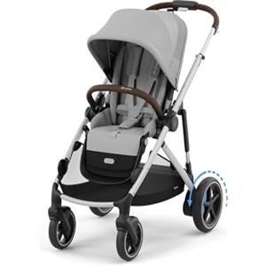 CYBEX Passeggino Gold e-GAZELLE S, dalla nascita a circa 4 anni, max. 22 kg (modalità singola) / 2x 22 kg (modalità Duo), sistema all-in-1 con azionamento elettrico e 20+ configurazioni, grigio pietra