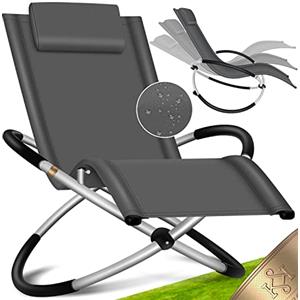 KESSER® Lettino Relax Sdraio | Lettino da Giardino | Sedia da Giardino | Sedia Pieghevole | Lettino a Dondolo | Sedia a Dondolo | Seduta reclinabile ergonomica, Antracite
