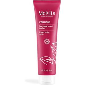 Melvita - Rose Gold Toning Expert Scrub - Esfoliante corpo rassodante e snellente 99% naturale, certificato biologico - Formula vegana - Tubo 150 ml