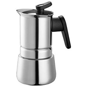 Pedrini 02CF036 Caffettiera, Acciaio Inossidabile, Steel Moka, 2 tazze, per piani ad induzione