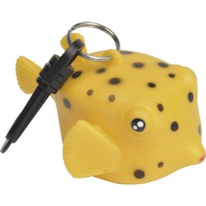Best Divers Porta Octopus Pesce Scatola 7x11x5,5 cm - Protezione per Boccaglio in PVC Colorato con Anello Inox e Moschettone