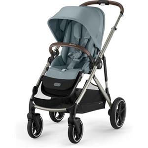 CYBEX Passeggino Gold GAZELLE S, dalla nascita a circa 4 anni, max. 22 kg (modalità singola) / 2x 22 kg (modalità duo), sistema all-in-1 con 20+ configurazioni, Stormy Blue