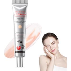 Boxiatil Correttore pre-trucco cc cream colore chiaro, Fondotinta a Copertura Totale per Tutti i Tipi di Pelle, Primer Pre-trucco Multiuso Crema Solare Correttore Idratante (Leggero)