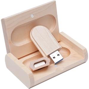 Yaxiny USB Stick Hölzernes Speicherstick 128GB USB 3.0 Flash Drive Memory Stick Datenspeicher Pendrive Geschenk Mit Holzkasten