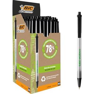 BIC ECOlutions Clic Stic Penna a sfera a scatto Nero 1.0 mm - Confezione da 50 pezzi