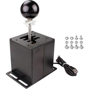 muge racing USB Simulator Shifter, Compatible with Logitech G29 G27 G25 G920 Thrustmaster T300RS/GT Steering Wheel Sequential H Gear Shifter Compatible with ATS ETS Dust WRC Sim Racing Games 6+R