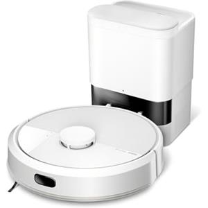 iRobot Roomba 105 Combo + Stazione Autosvuotamento, Robot Aspirapolvere Lavapavimenti, Navigazione ClearView LiDAR, Rileva Tappeti/Moquette, Pulizia Mirata, Controllo tramite App, Bianco