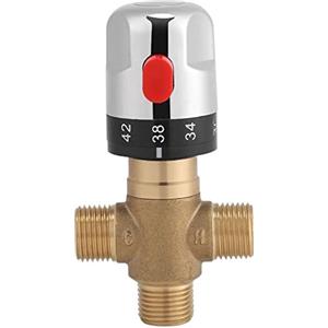 ZEELYDE Valvola miscelatrice termostatica in ottone massiccio G1/2 per sistema doccia Controllo della temperatura dell'acqua Tubo Bacino Termostato Controllo
