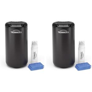 Thermacell Repellente Antizanzare Mini Halo, Per Esterno, Giardino e Patio, Protezione Efficace 21m², Inodore, Include 12 Ore di protezione, 1 Cartuccia + 3 Piastrine, Grafite (Confezione da 2)