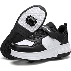 Skridsko Scarpe da Skateboard a Due Ruote per Ragazze e Ragazzi, Scarpe da Ginnastica con Ruote Retrattili, Scarpe Pattini per Bambini, Perfette per Feste, Compleanni, Pasqua, Natale