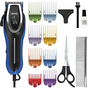 WAHL Tagliacapelli per Animali Domestici, Kit per la toelettatura del Cane con Clip a U, con pettini codificati a Colori, tosatrici per Cani con Filo a Basso Rumore, Lame affilate in Acciaio