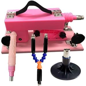 AMAZBEE Sex Machine Giocattoli sessuali - Macchine e dispositivi per coppie Dildo vaginale e anale a spinta automatica Macchina sessuale portatile con 3 attacchi (Pink)