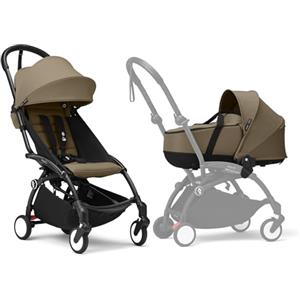 Stokke Passeggino Stokke YOYO3 con Newborn Shell - Include telaio nero, YOYO 6+ Color Pack (Toffee) e Newborn Shell (Toffee)