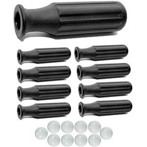 Calcio Balilla Vari Calcio Balilla Otto (8) manopole Reta L97 in Gomma termoplastica Nera Adatte calcetti Roberto Sport, aste Diametro mm.16. Abbinate a Dieci (10) Palline per Calcio Balilla.