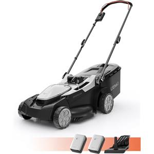 Litheli Tagliaerba Tosaerba a Batteria 43cm, 2x 20V Batterias 4.0Ah, Altezza Regolabile 25-75mm, Sacco 40L, per Prati Fino a 500m² (Motore senza spazzole)
