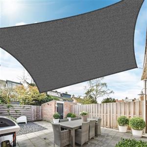 Duerer Vela Ombreggiante Rettangolare 2x3m Tenda a Vela Protezione UV 95%, 185GSM Densità Vela Parasole All'aperto per Giardino, Patio, Pergola, Cortile-Antracite