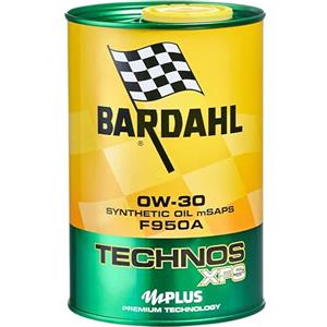 Bardahl - Lubrificante Technos XFS F950A 0W30, Olio Sintetico per Motori di Auto ad Alta Efficienza Energetica, Protezione dei Componenti Lubrificati, Formula Polar Plus e mSAPS, 4 x 1 Litro