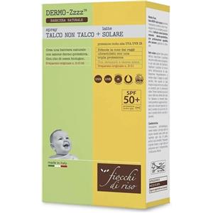 Fiocchi di Riso - Kit Talco Non Talco Spray 100 ml Latte Solare SPF 50 140 ml per la Pelle Sensibile dei Bambini