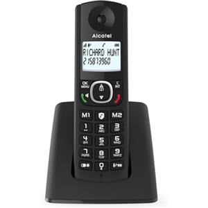 ALCATEL F530 - Telefono fisso cordless DECT - Grande display retroilluminato - Vivavoce - Funzione blocco chiamate - 2 tasti di memoria diretta - Nero
