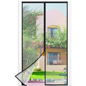 berssen Zanzariera Magnetica per Porte, 100 x 200 CM - Nero Rete Fine, Tenda Totalmente Magnetiche,si Chiude da Sola, Zanzariera Porta Finestra Larghezza Superiore Aumentare a 3,8 CM