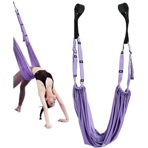 fanelod Cinghia per stretching yoga fitness - Corda aerea per yoga per mal di schiena | Cinghia per cintura elastica per altalena yoga | Cintura elastica per altalena per amaca per ginnastica,danza,yoga aereo