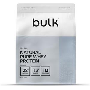Bulk Proteine del siero del latte puro naturale, Frullato dolcificato con Stevia, Vaniglia, 2.5kg, 83 porzioni