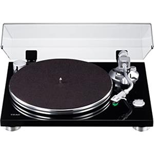 Teac TN-3B-SE HiFi Giradischi con trazione a cinghia (amplificatore MM phono EQ, innovativo braccio SAEC, piatto in alluminio, 33/45 giri/min) - Nero