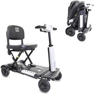 PEPE Mobility PEPE - Scooter Elettrico per Disabili e Anziani di Piccole Pieghevole e Leggero, Batteria al Litio da 10 Ah (autonomia 10-15 km), per Persone con Mobilità Ridotta, Bianco (Elettrico Pieghevole Bianco)