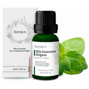 AMYRON Olio Essenziale Origano 15 ml AMYRON | Origanum Vulgare | Naturale E Puro Al 100% Ideale Per Aromaterapia E Uso Terapeutico | Diffusore Oli Essenziali | Massaggi | Uso Alimentare | Senza OGM
