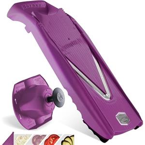 Börner Affettaverdure V5 (Set Base) - Mandolina per Fette in 4 Spessori - Affettatrice con Lama a V in Acciaio Inox - Mandolina Regolabile per Verdure & Frutta - Colore: Viola