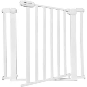 kk Kinderkraft Kinderkraft LOCK&GO Cancelletto di sicurezza da 75-103 cm, Chiude automaticamente di 90 gradi, Doppio dispositivo di sicurezza, Previene di inciampare, Bianco