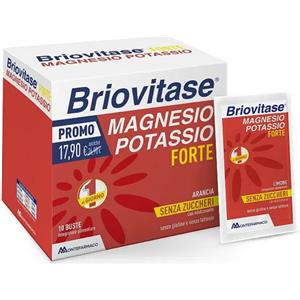 Montefarmaco Briovitase Forte - Integratore Magnesio e Potassio Gusto Arancia, 10 Bustine per Energia e Recupero Fisico