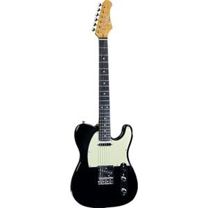 EKO GUITARS - VT-380 V-NOS Black, Chitarra Elettrica, Serie Tribute V-NOS, Corpo in Pawlonia, Manico in Acero e Tastiera in Resina EKO WPC, Colore Black