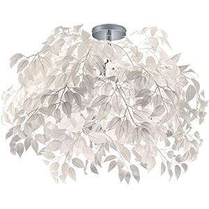 RL LIVE YOUR LIGHT Leavy Plafoniera Bianco 70x70x73 cm con Foglie Lavabili e Attacco E14