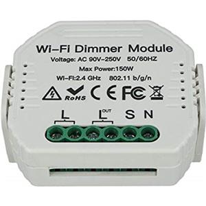 LEDLUX SH105 Led Triac Dimmer Taglio Di Fase Con Pulsante Normalmente Aperto 220V 150W Modulo WiFi Smart Con Memoria e Funzione Deviatore,Compatibile Con Alexa e Google Home