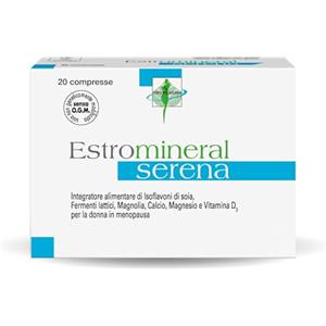 Estromineral Serena, 20 Compresse, Integratore Menopausa con Isoflavoni di Soia, Fermenti Lattici, Magnolia, Calcio, Magnesio e Vitamina D3, Senza Glutine e Senza Lattosio