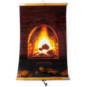 Teplomax 500W Pannello Riscaldante Infrarossi - per Ambienti fino a 15 m² - Riscaldatore a Infrarossi per Soggiorno, Ufficio, Camera da Letto - 60x105 cm (Camino)