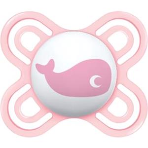 MAM Perfect Start Ciuccio per Neonato misura 0-2 mesi, Tettarella in Silicone SkinSoft, Bio-circolare, con Custodia Porta Succhietto, Rosa