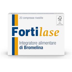 Fortilase, 20 Compresse, Integratore Alimentare di Bromelina, Anticellulite e Antinfiammatorio, Stimola Linfodrenaggio