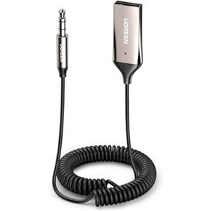UGREEN Ricevitore Bluetooth 5.3 con Jack AUX da 3,5mm e Adattatore Audio Wireless USB con Microfono Incorporato e Cavo per Auto Altoparlante Domestico Amplificatore