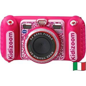 VTech Kidizoom Duo DX Rosa, Macchina Fotografica per Bambini con +75 Filtri, Foto e Video, Doppia Fotocamera Anteriore e Posteriore, Scocca Antiurto, Lingua Italiana, Batterie Incluse, 3-12 Anni