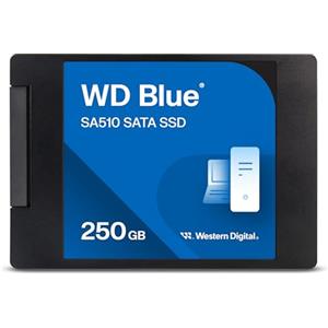 Western Digital WD Blue SA510, 250 GB, 2.5 SATA SSD, fino a 555 MB/s, Include Acronis True Image per Western Digital, clonazione e migrazione del disco, backup completo e ripristino rapido, protezione da ransomware